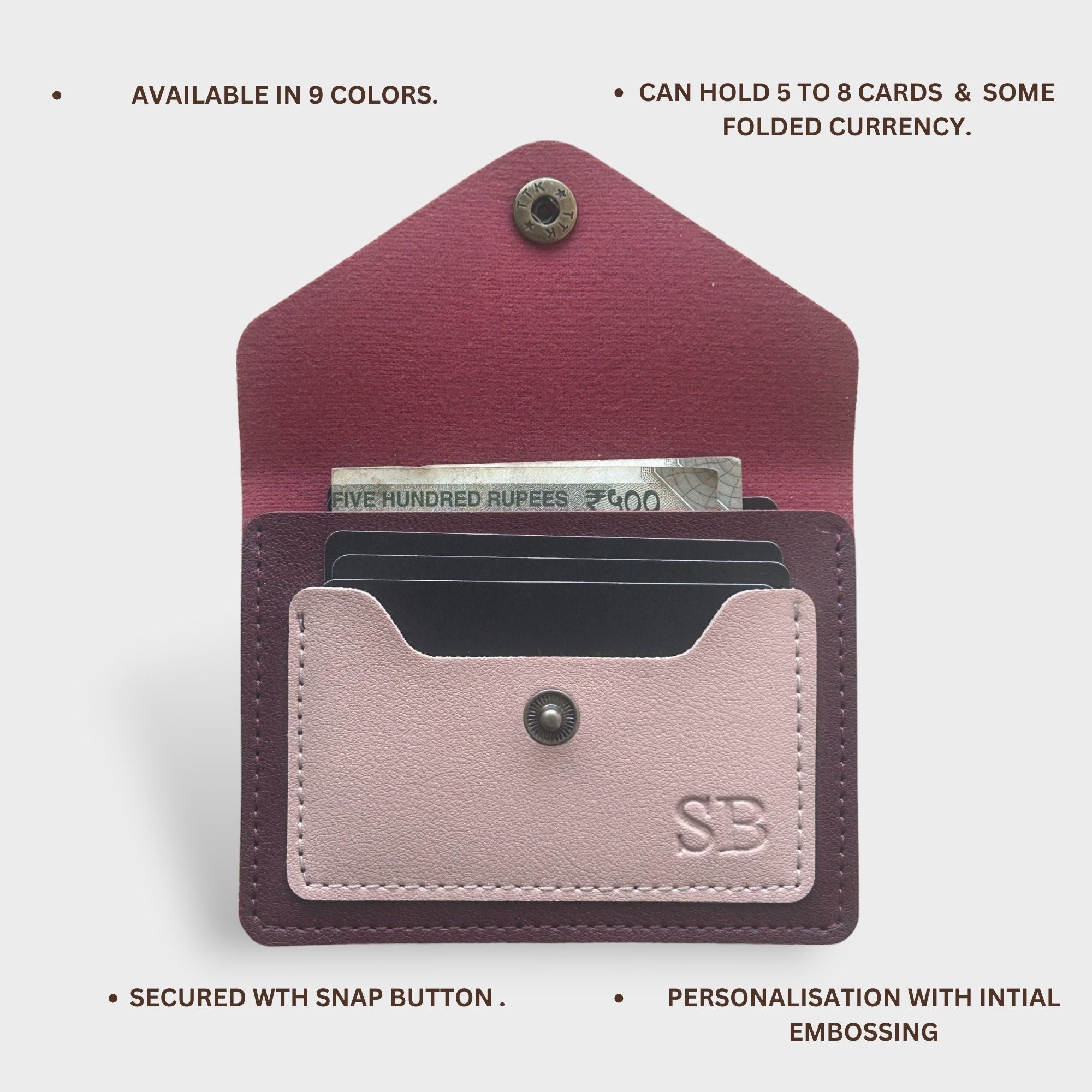 Personalised Card Wallet, Slim Card Holder, Thin Card Holder, Sleek card Holder with Name
