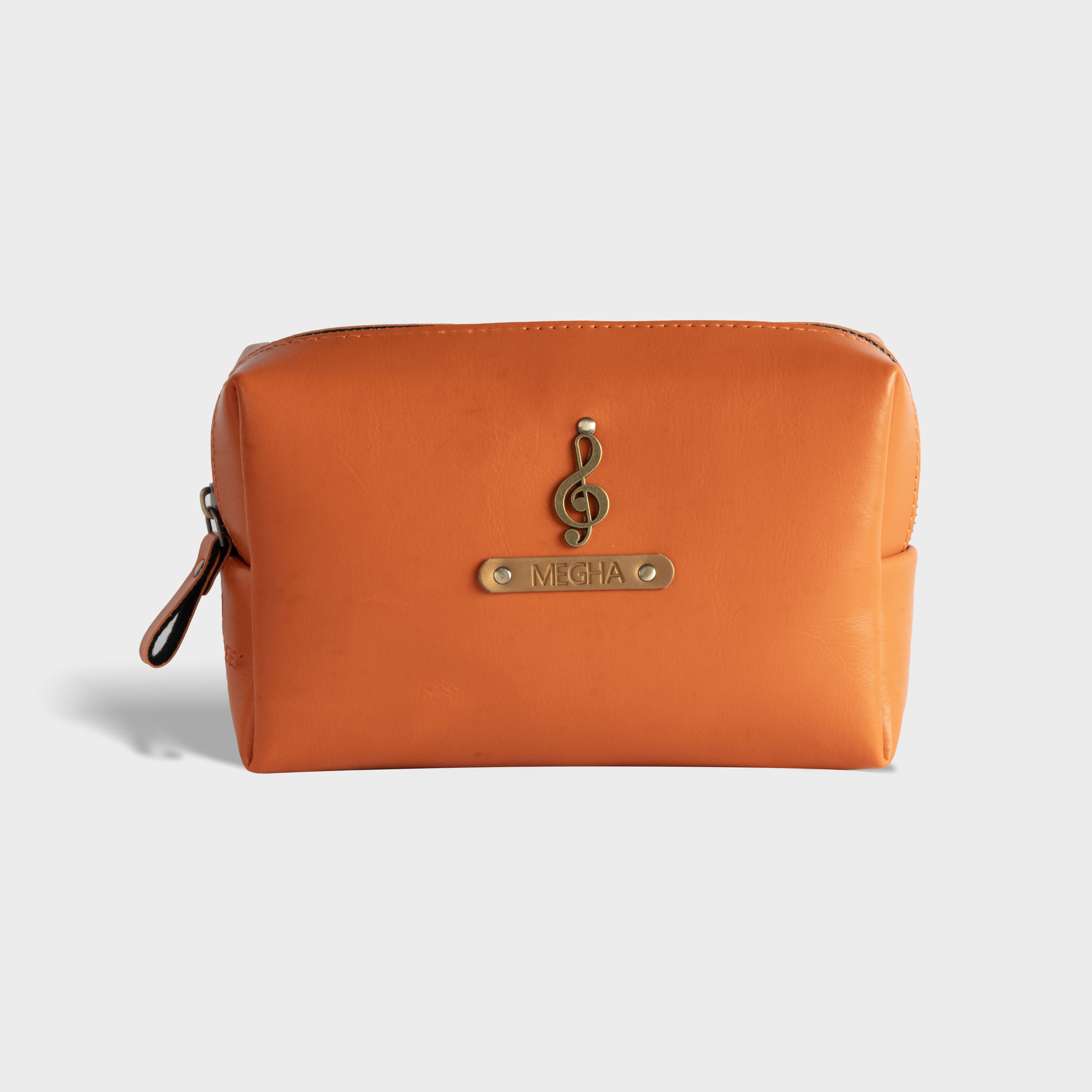 Personalised Travel Pouch -Orange, Travel pouch, Travel pouch organizer for toiletries, Best travel pouch for toiletries and cosmetics for women