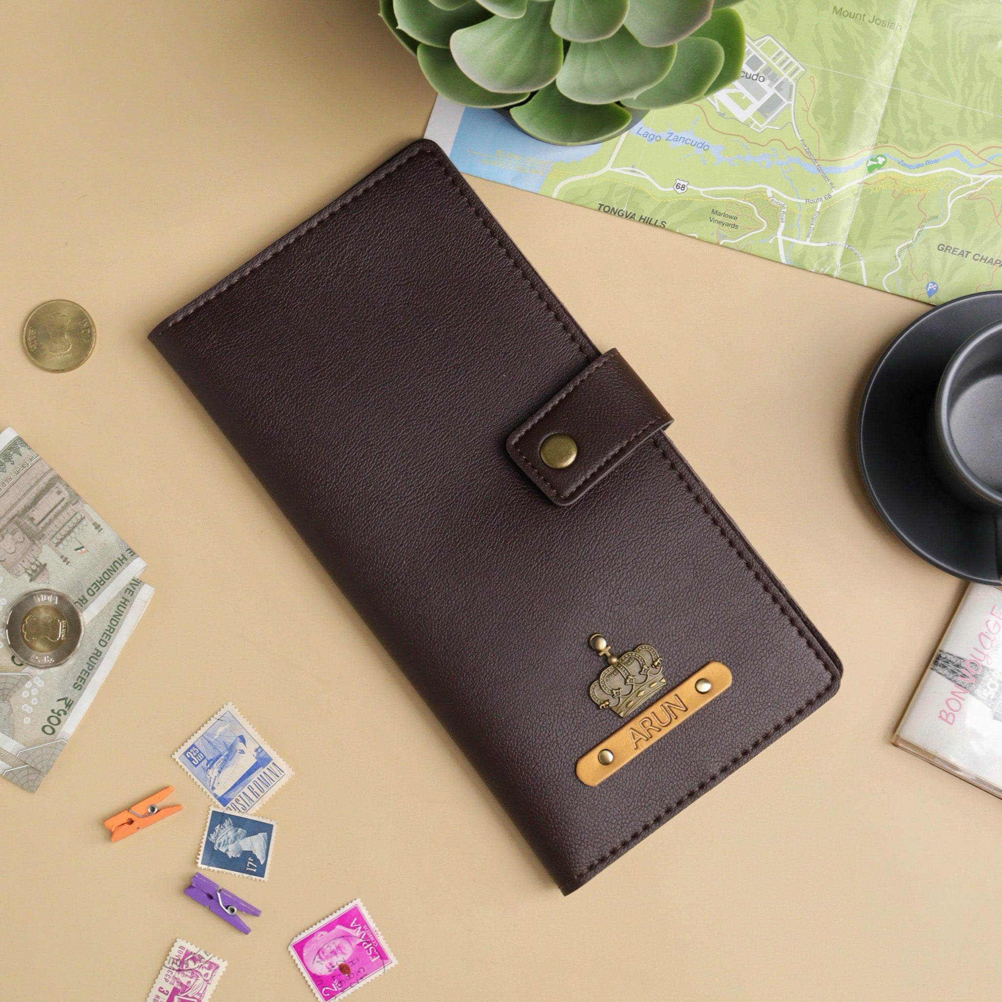 Personalised Leather Wallet with Coin Purse | Man & Bear