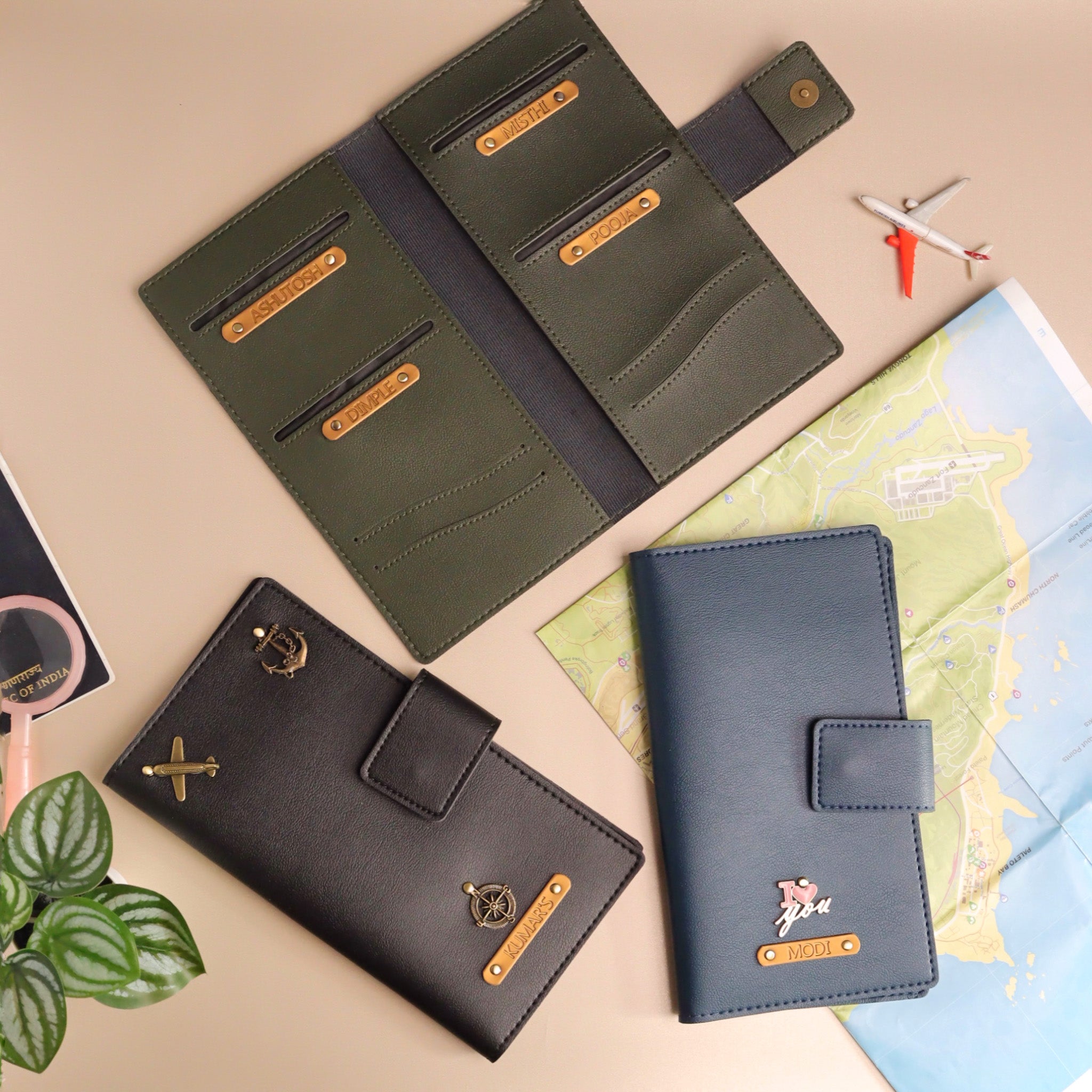 Customized Passport Holder , Family passport wallet, Multi-passport travel wallet-