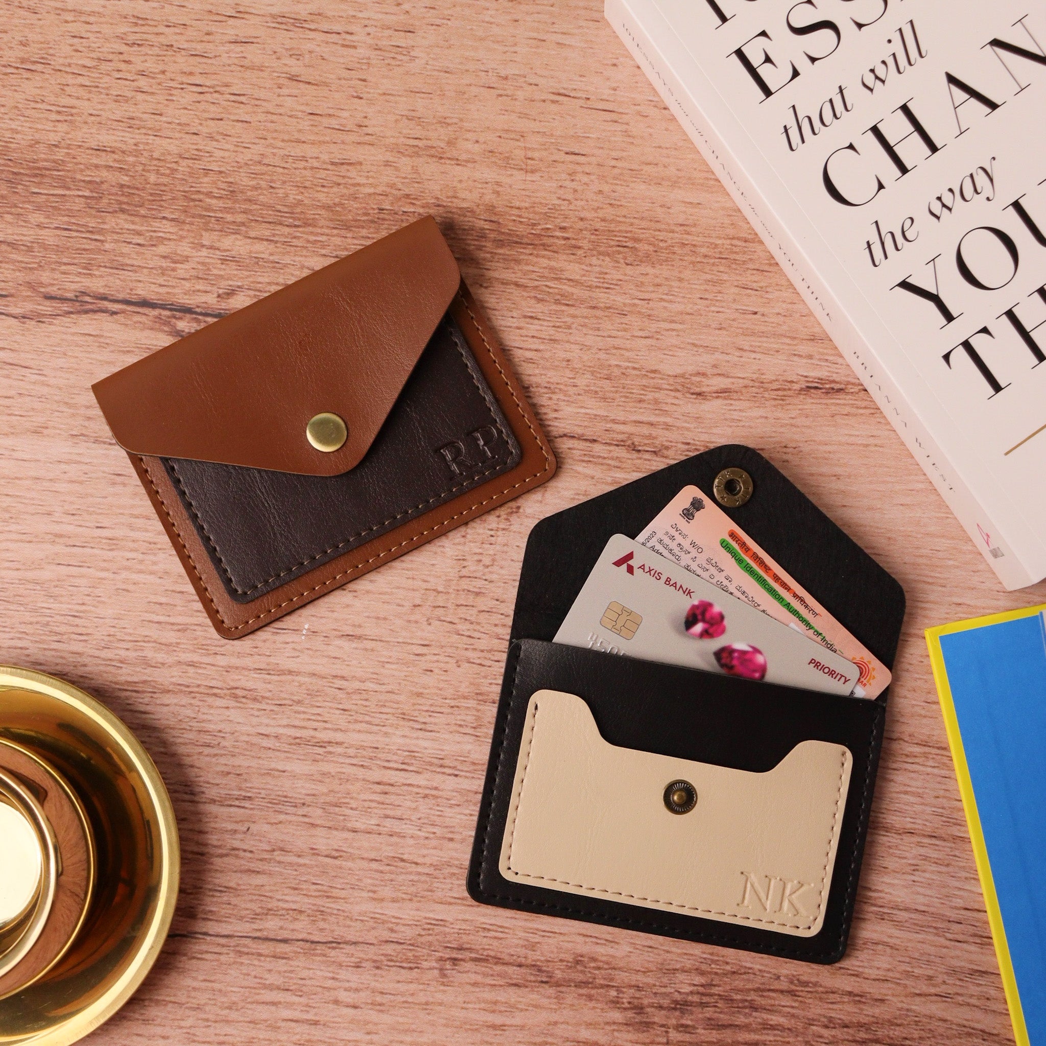 Personalised Card Wallet, Slim Card Holder, Thin Card Holder, Sleek card Holder with Name