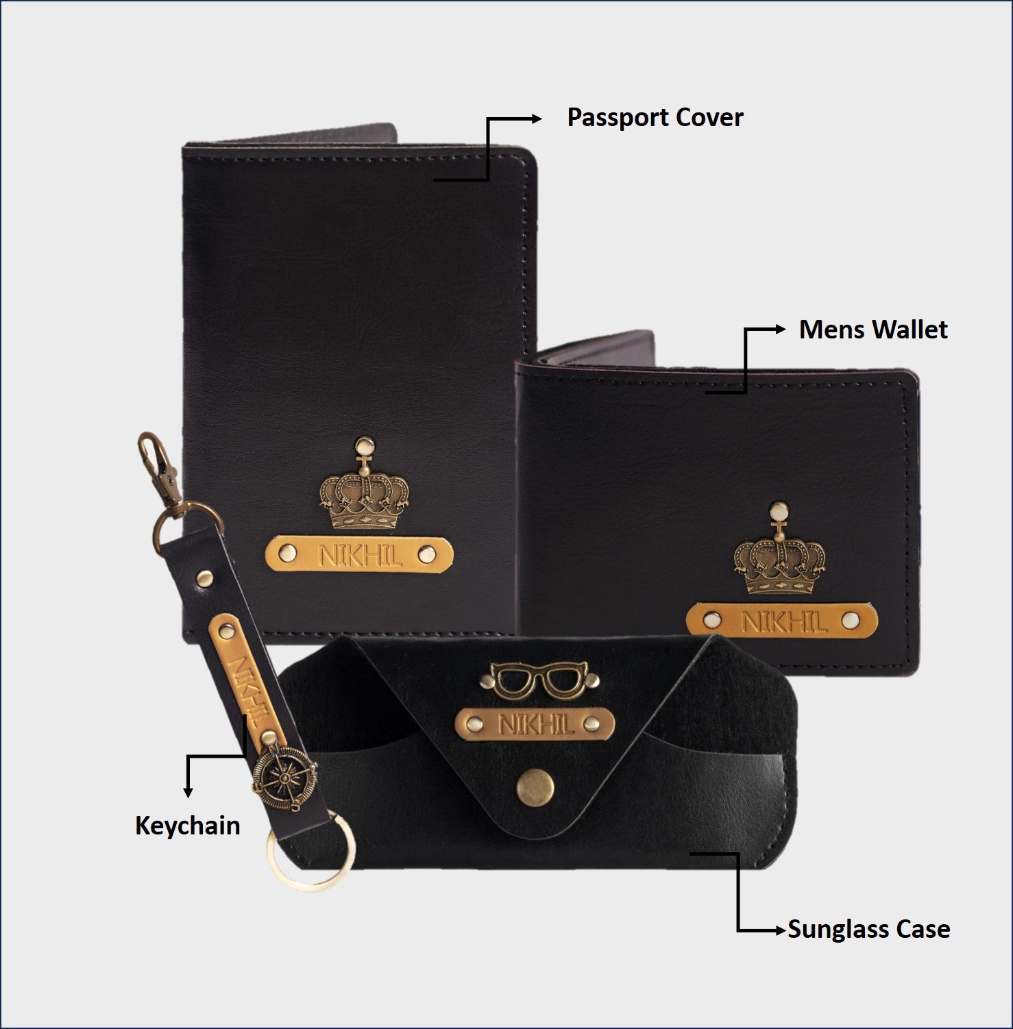 Mens wallet and keychain, Gift for him , Hamper for men, Gift ideas for men, personalised gift, Slim leather wallets for men
