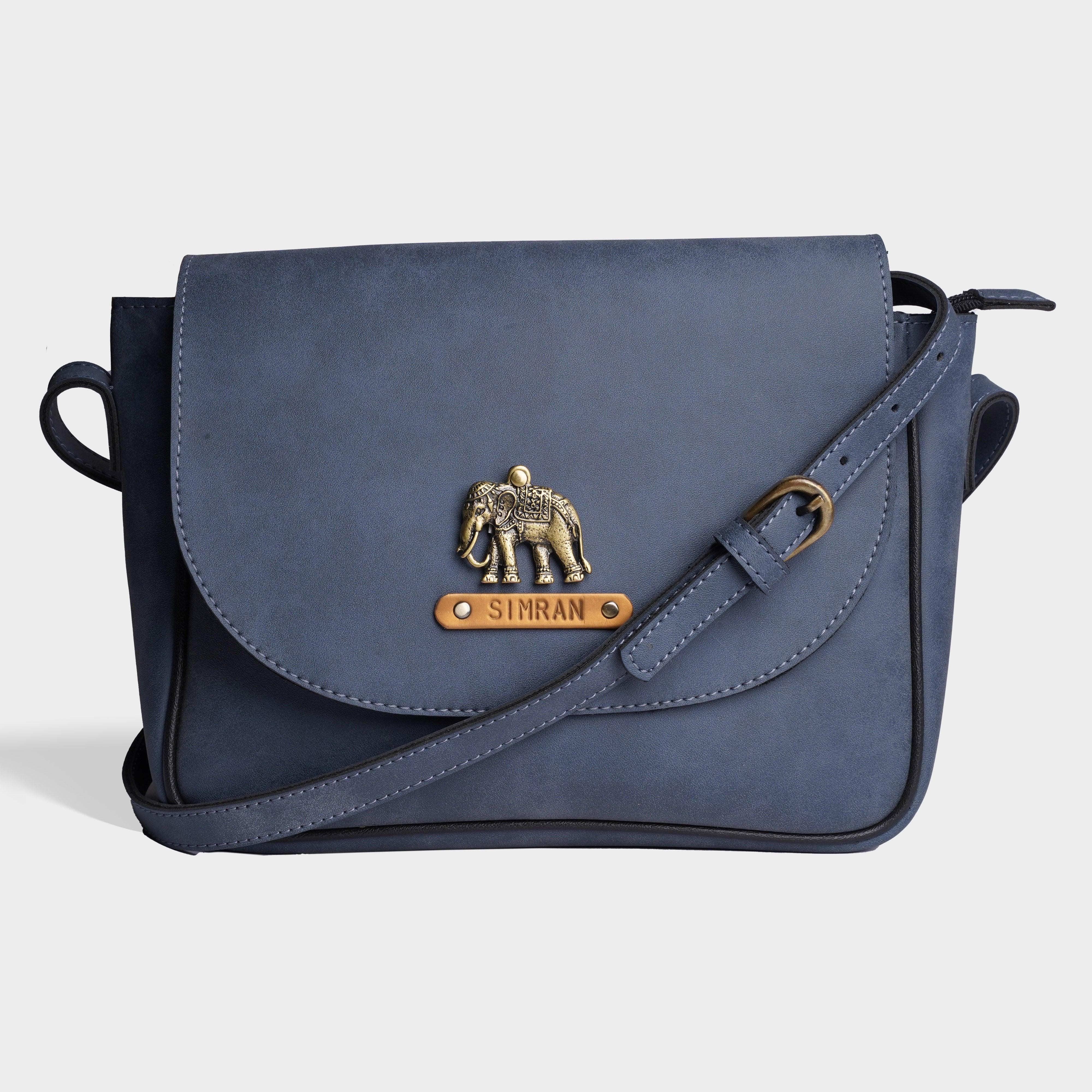 Personalised Satchel Crossbody Bag-Jeans Blue - Travelsleek