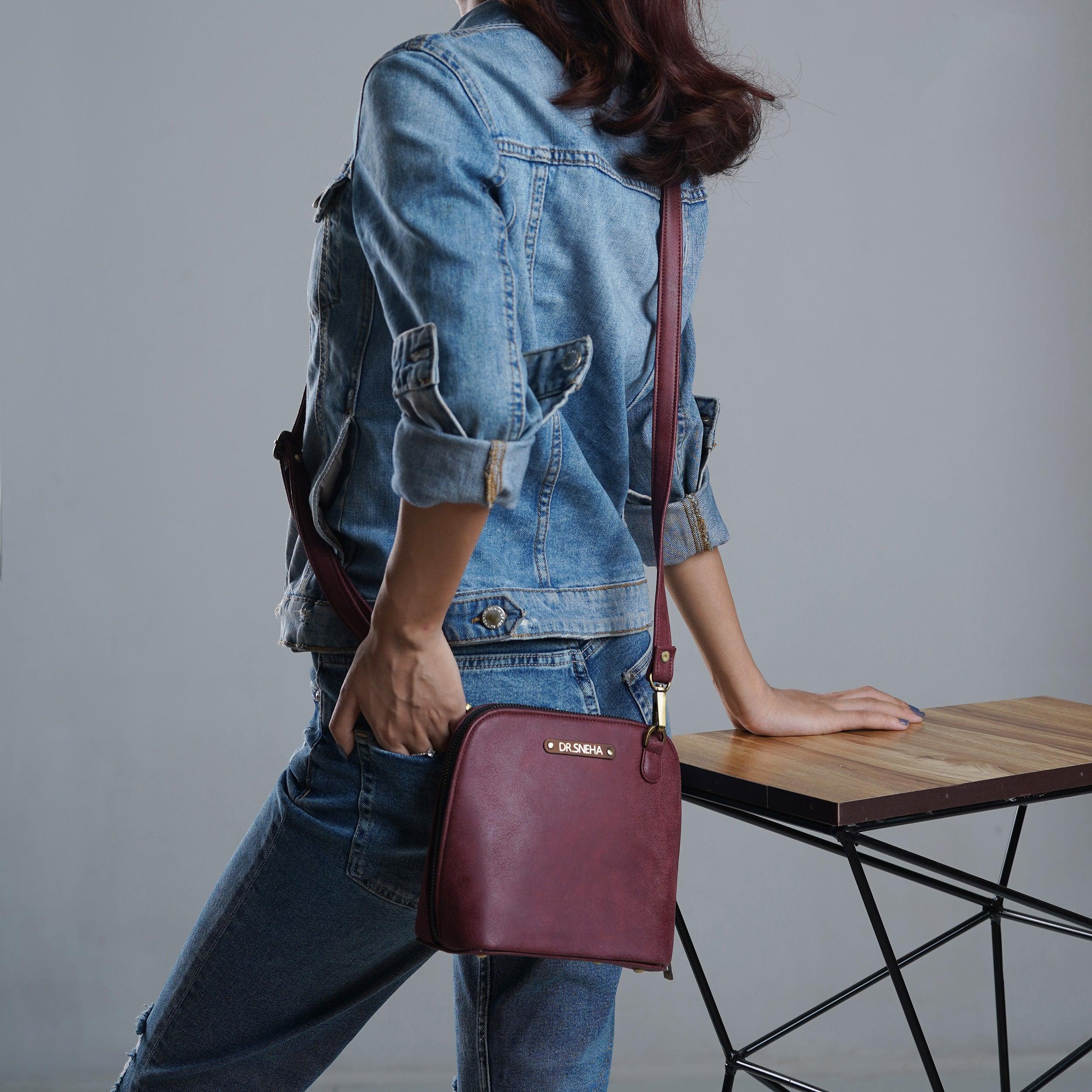 Personalised Trapeze Crossbody Sling - Acai - Travelsleek