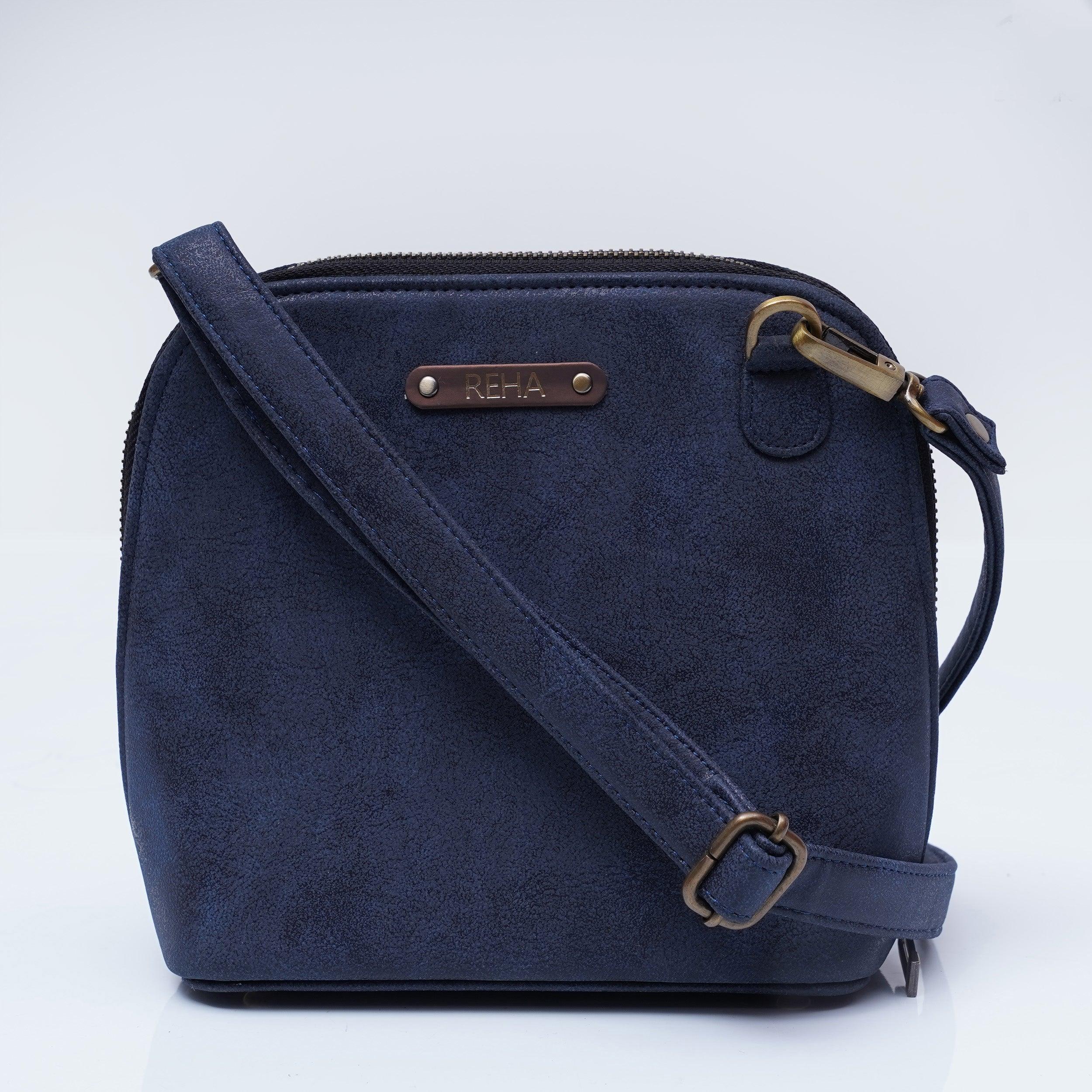 Personalised Trapeze Crossbody Sling - Blue - Travelsleek