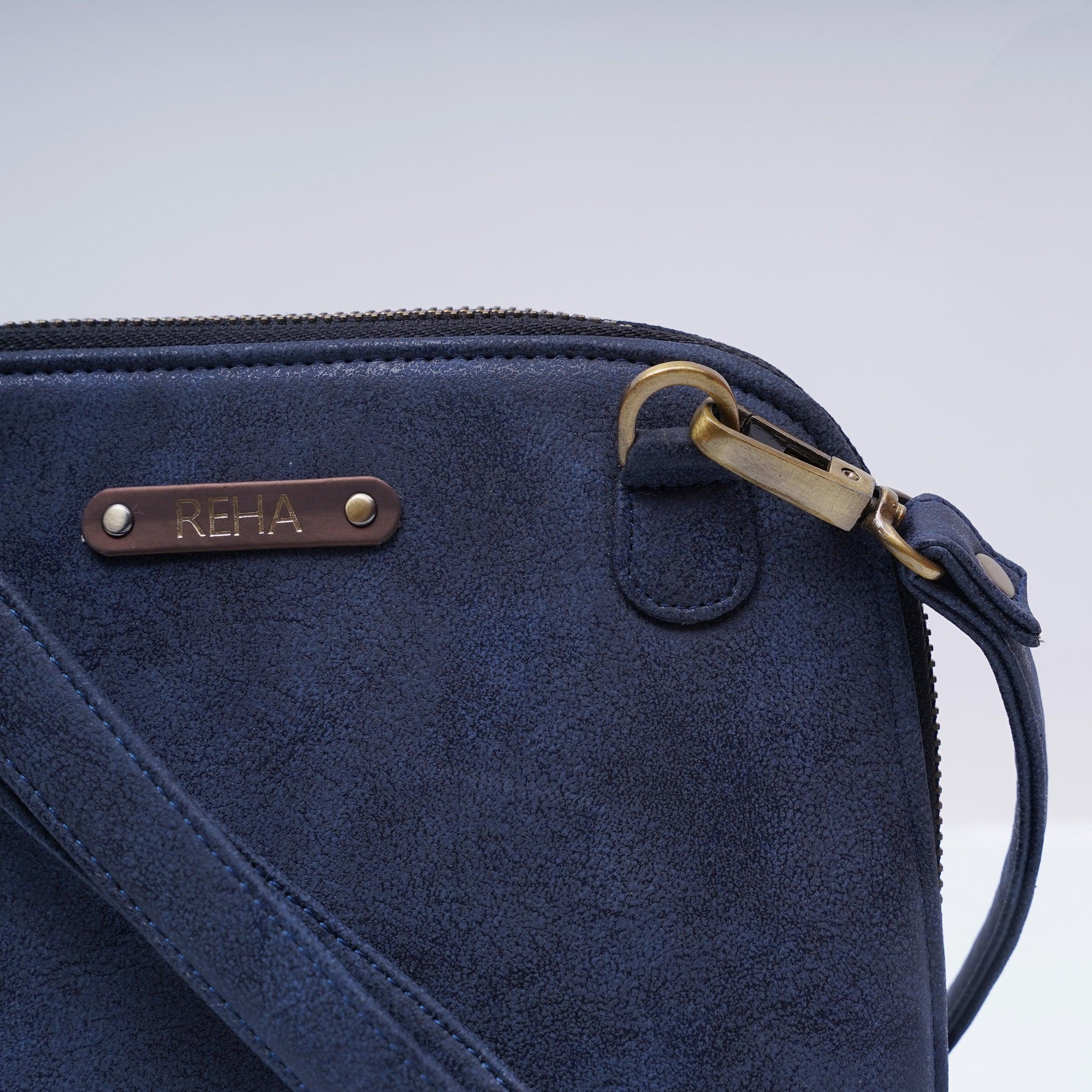 Personalised Trapeze Crossbody Sling - Blue - Travelsleek