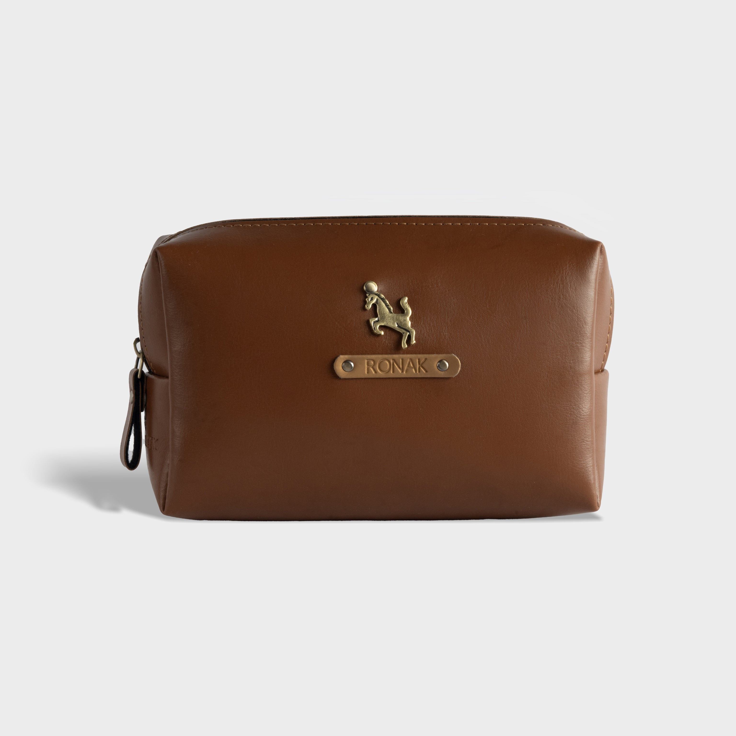 Personalised Travel Pouch -Tan