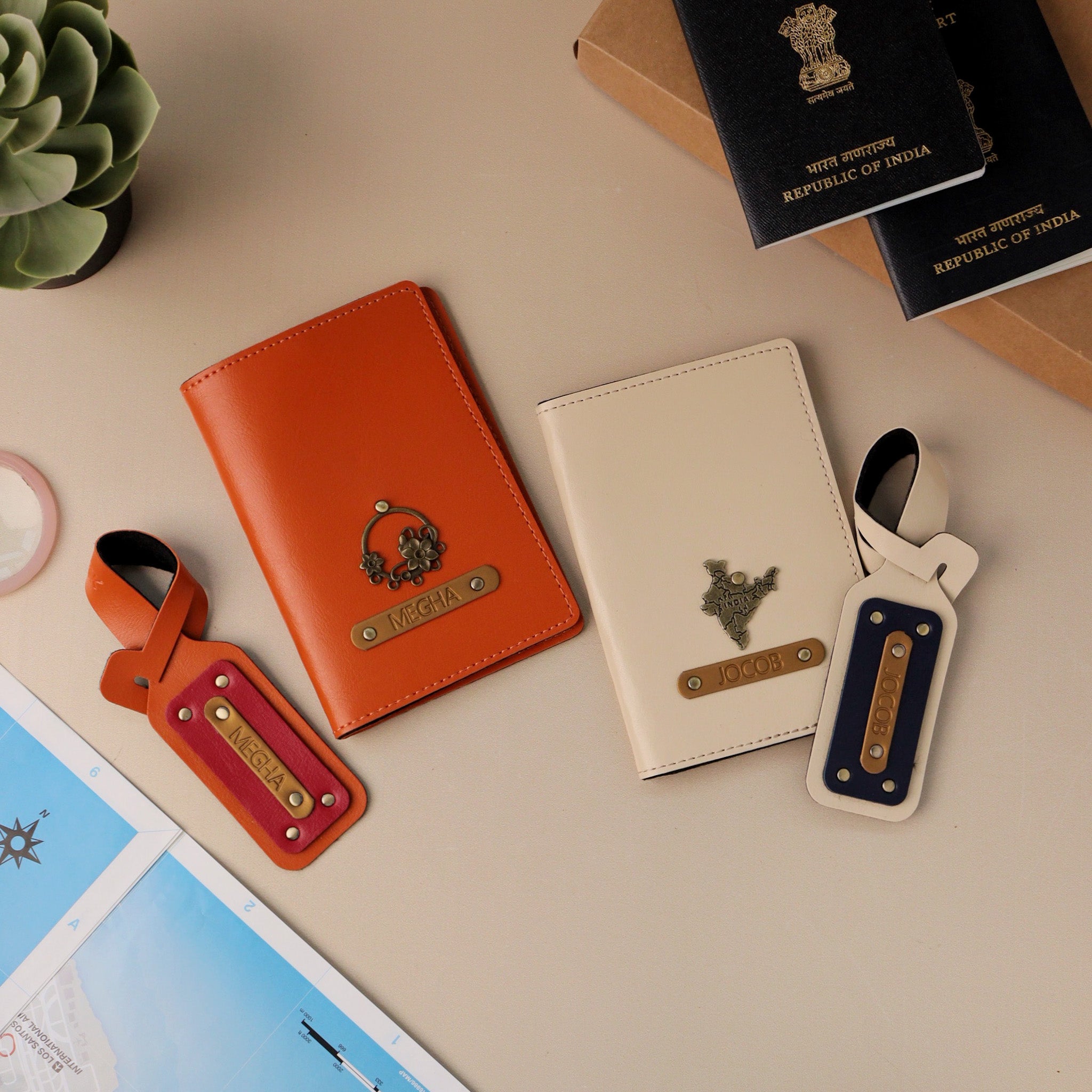 Couple Passport Holder & Mini Tag