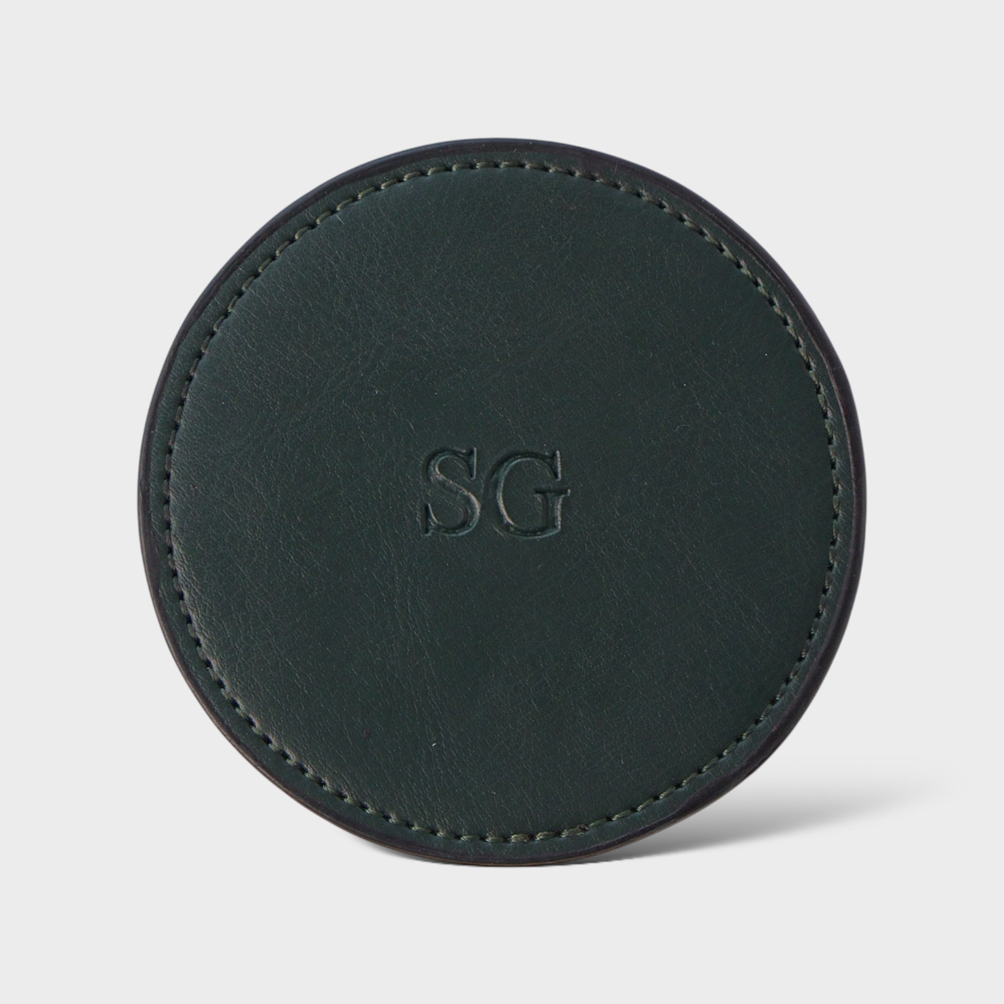 Personalized  Vegan Leather  Coaster - Round