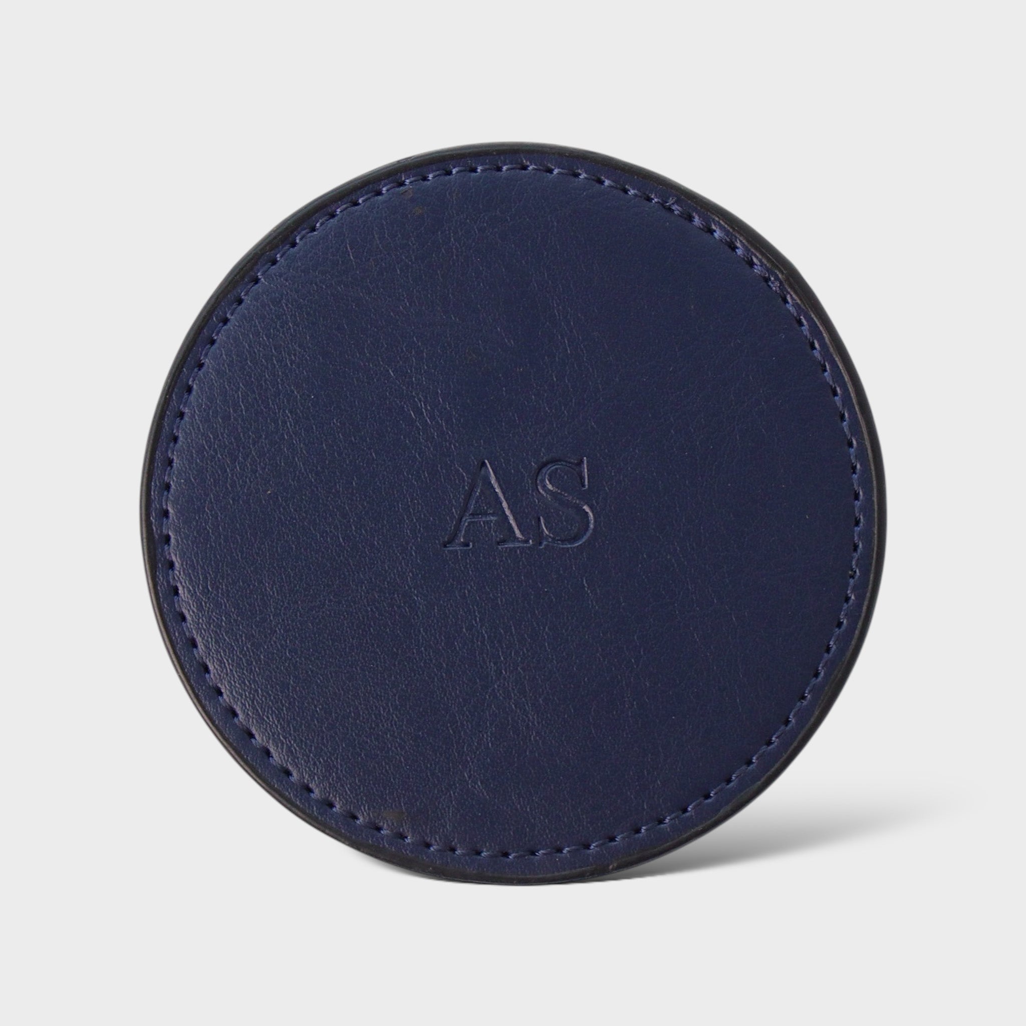 Personalized  Vegan Leather  Coaster - Round