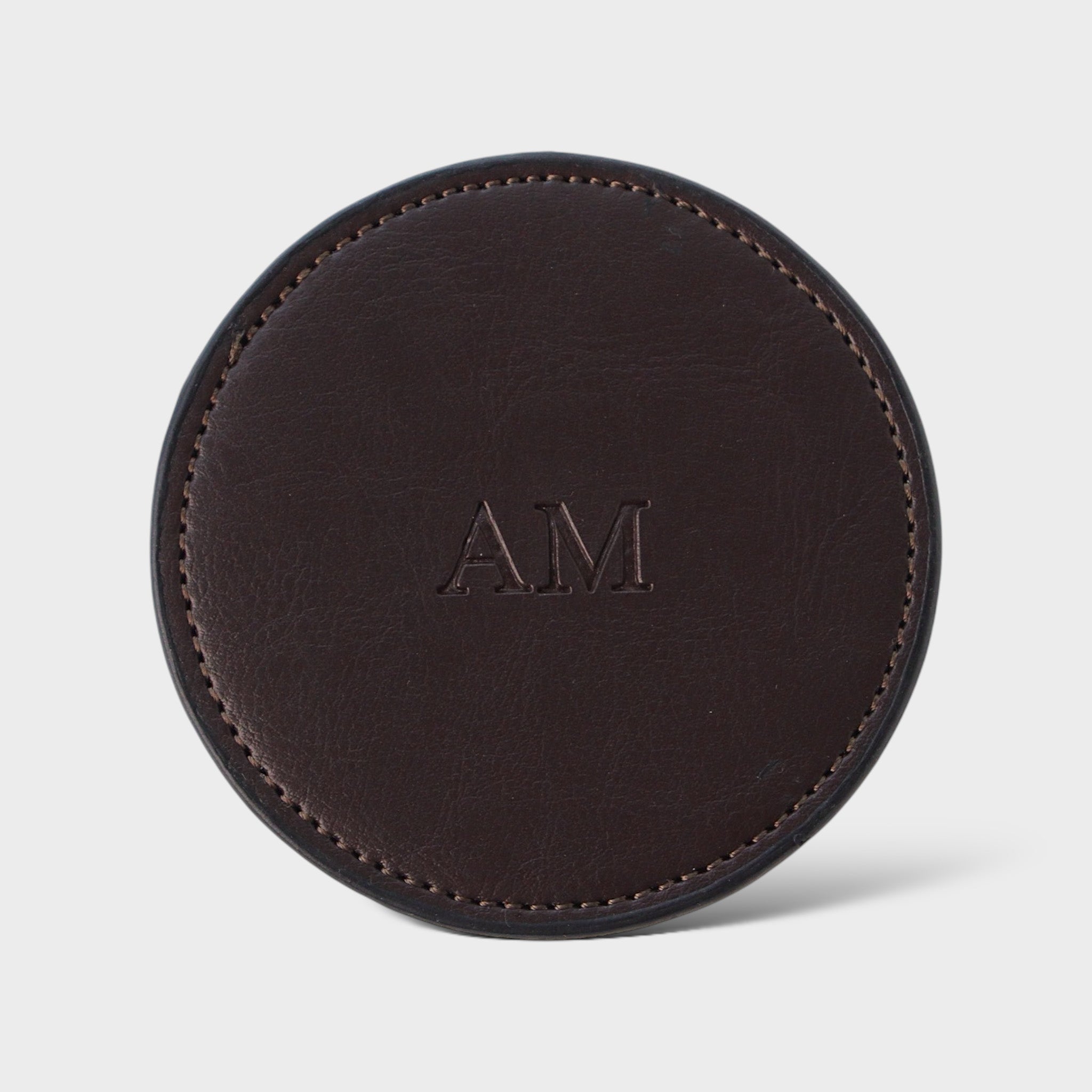 Personalized  Vegan Leather  Coaster - Round