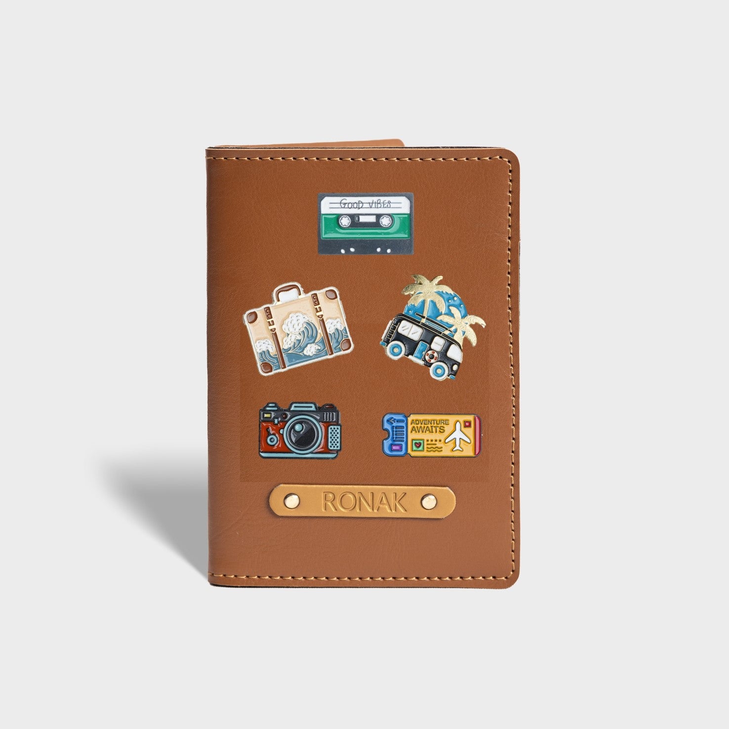 Customized Passport Cover-Tan