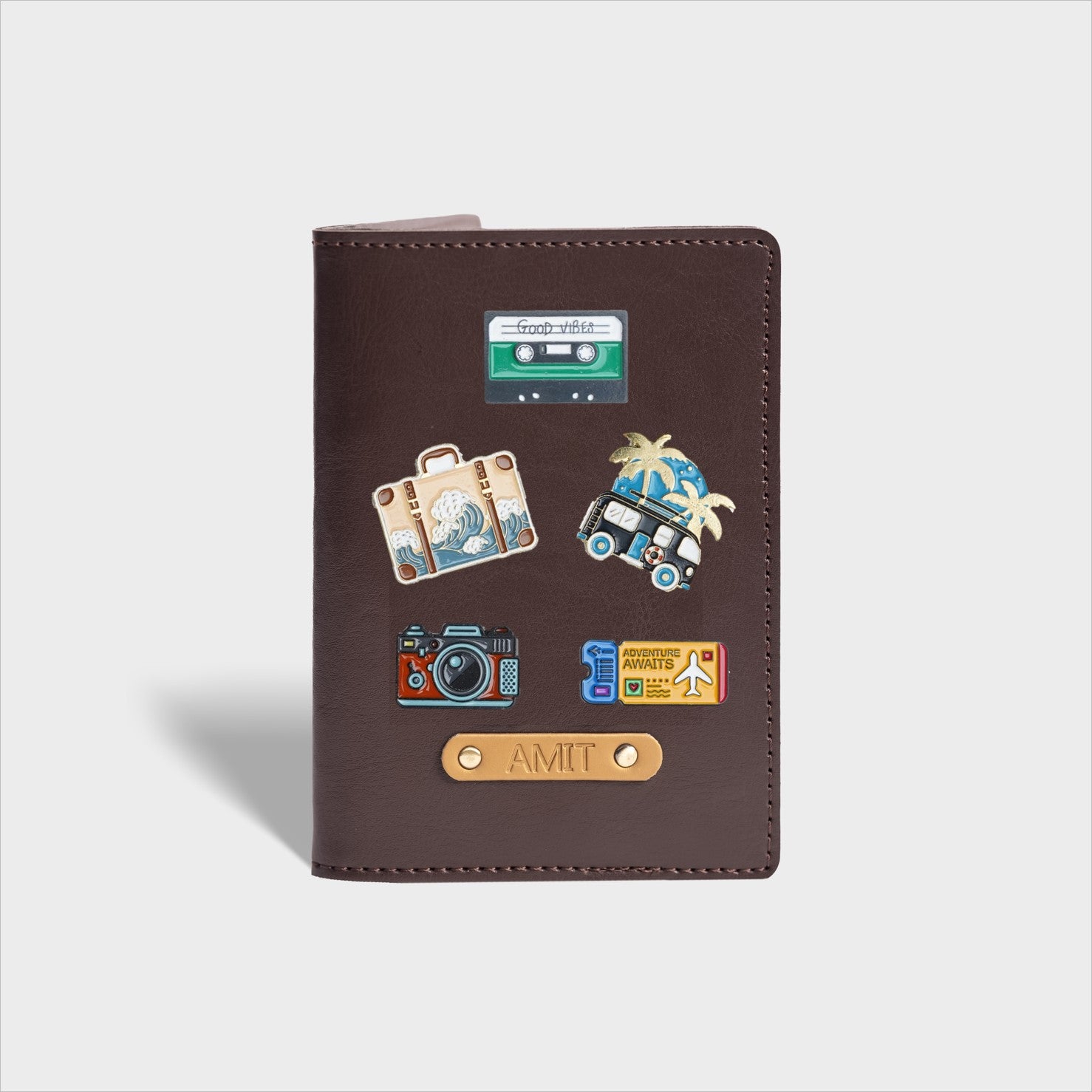 Customized Passport Cover- Brown