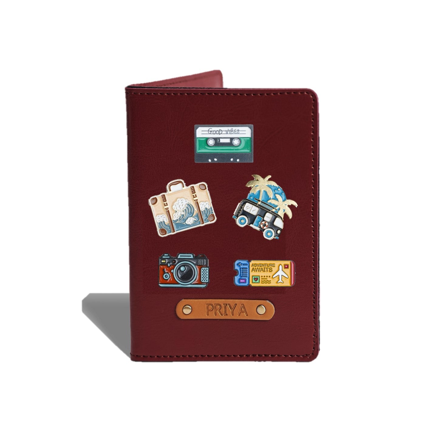 Customized Passport Cover-Wine