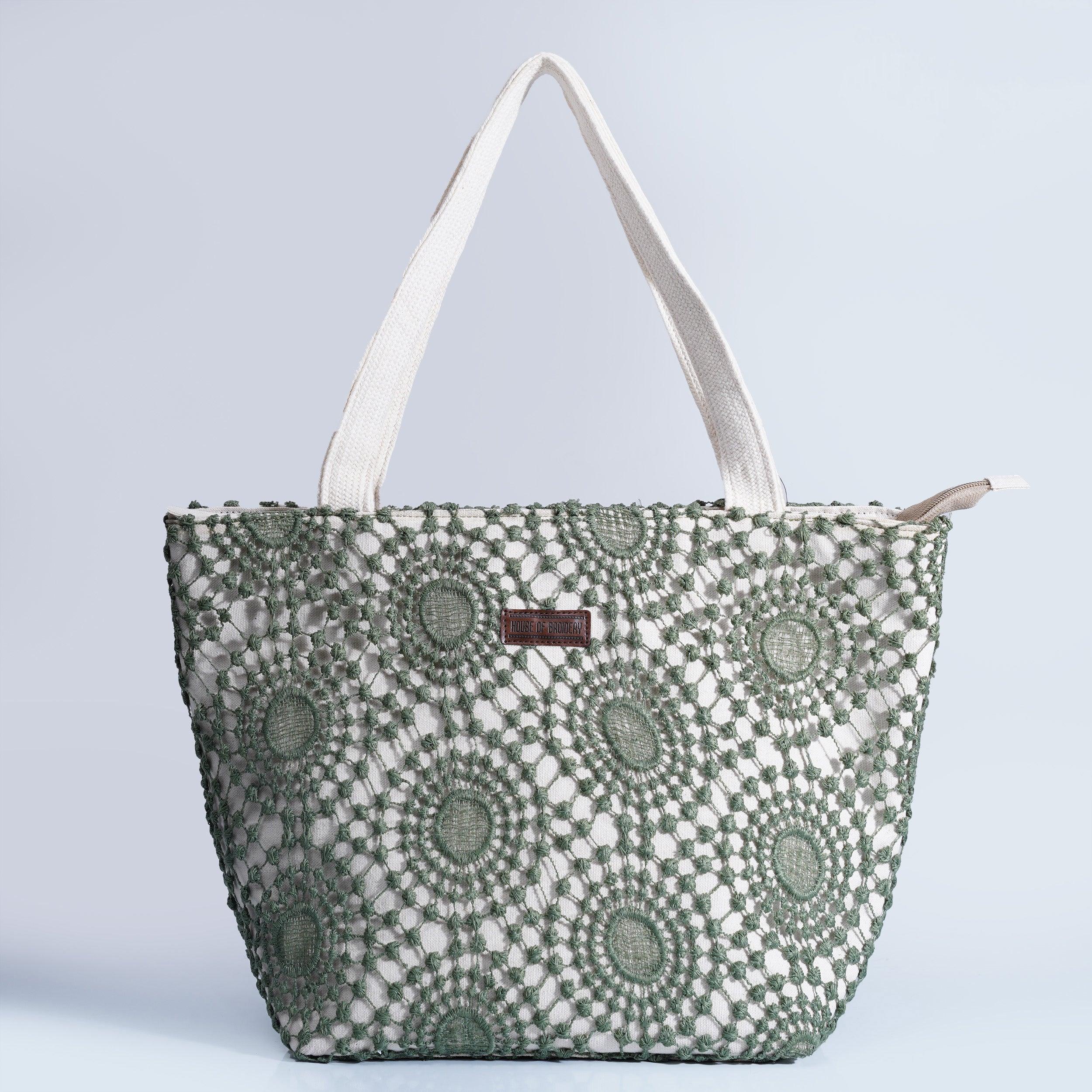 Chic Cotton Wide Totes - Green - Travelsleek
