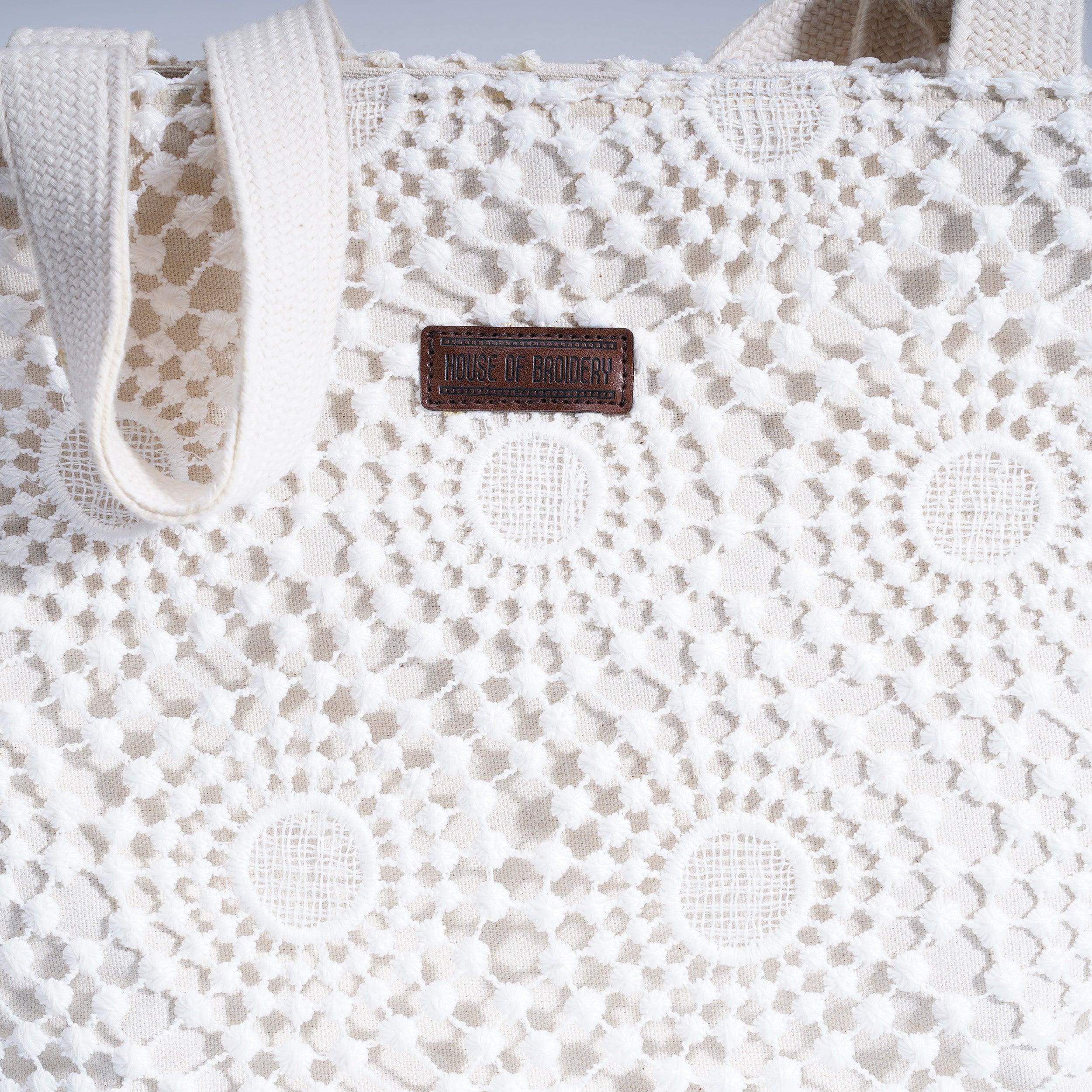 Chic Cotton Wide Totes - White - Travelsleek