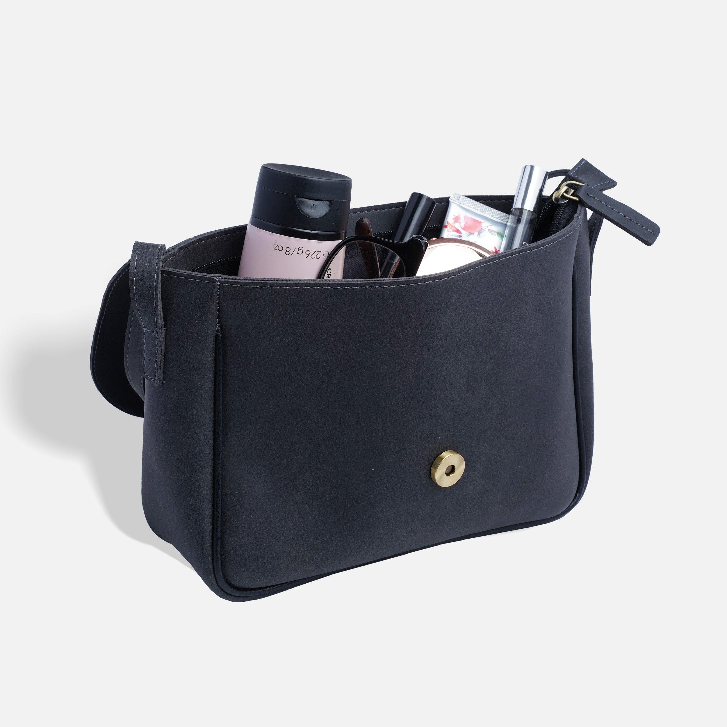 Personalised Satchel Crossbody Bag- Charcoal - Travelsleek