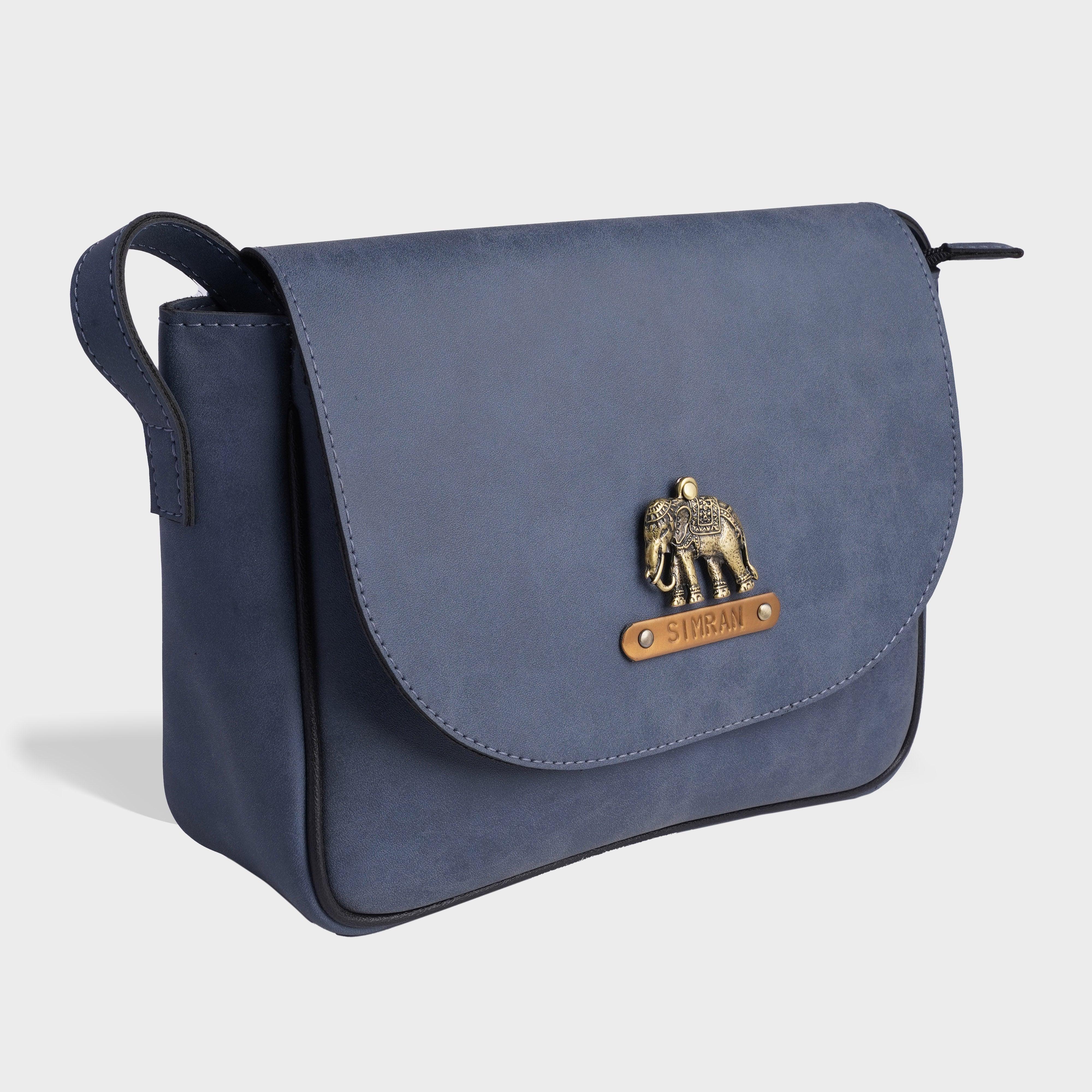 Personalised Satchel Crossbody Bag-Jeans Blue - Travelsleek
