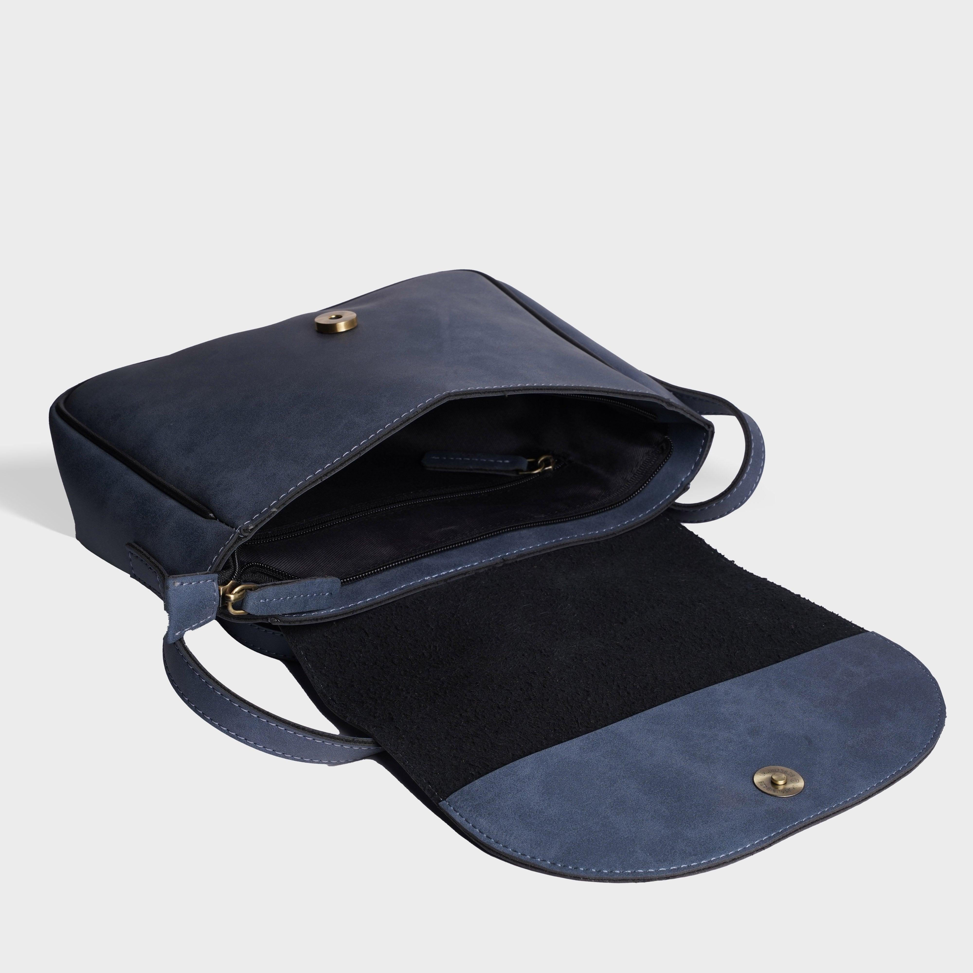 Personalised Satchel Crossbody Bag-Jeans Blue - Travelsleek